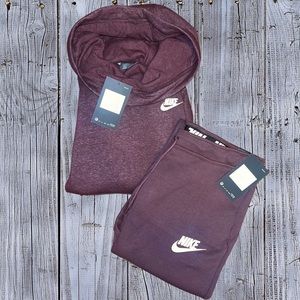 Maroon Nike Hoodie & Sweats Set